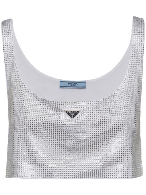 prada crystal embellished top